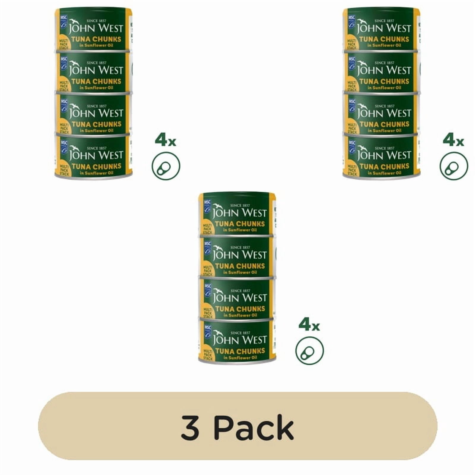 John West Tuna Chunks in Sunflower Oil MSC 4 x 125g, British Import (Pack of 3)