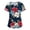 Deep Red #151, variant on 4th of July Scrub Tops for Women Loose Short Sleeve USA Flag Print Scrub Shirts V Neck Independence Day Celebration Party Scrubs Medical Nurse Workwear Nursing Uniform with Pockets, 2XL
