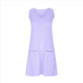 thumbnail image 2 of Vestidos de Mujer Sin Mangas con Cuello en V y Bolsillos, Rosa , Talla M, 2 of 5