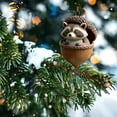 thumbnail image 5 of Seyotauo Forest Christmas Ornaments 4 Inches Acrylic Handcrafted - Sleeping Squirrel Fox Owl Bunny Hedgehog in Nuts, Christmas Tree Festive Christmas Decor for Garlands Wreaths Tabletop Home Decor, 5 of 6