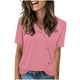 thumbnail image 1 of Tops de Color Sólido para las Mujeres, Botón de Cuello en V de Manga Corta, Top de Moda Casual para las Mujeres, 1 of 9