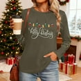 thumbnail image 5 of Christmas Tree Shirt Women Christmas Embroidered Trees Long Sleeve Shirts Gift Xmas Graphic Tee Tops, 5 of 7
