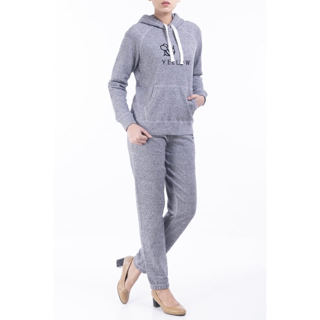 Chandails à Capuchon et Pantalons en Molleton pour Femmes Gris