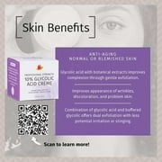Reviva Labs 10% Glycolic Acid Creme Moisturizer and Exfoliant – Alpha Hydroxy Acid Face Cream, 2 Oz