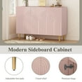 thumbnail image 6 of HLR 47" Modern Wood Accent Storage Cabinet with Relief Patterned 3 Doors Buffet Cabinet, Pink, 6 of 9