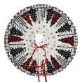 thumbnail image 2 of Snowman Christmas Tree Skirt Red Backgrond Snowflake Pencil Tree Skirt Winter Xmas Tree Mat Decorations For Home Party Holiday Decorations, 2 of 5