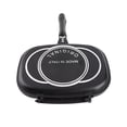 thumbnail image 4 of Rupoun 12.6 inches / 32 cm Double Sided Grill Pan, Aluminum Nonstick Portable Frying Skillet with Anti-Burn Handle, Black, 4 of 9