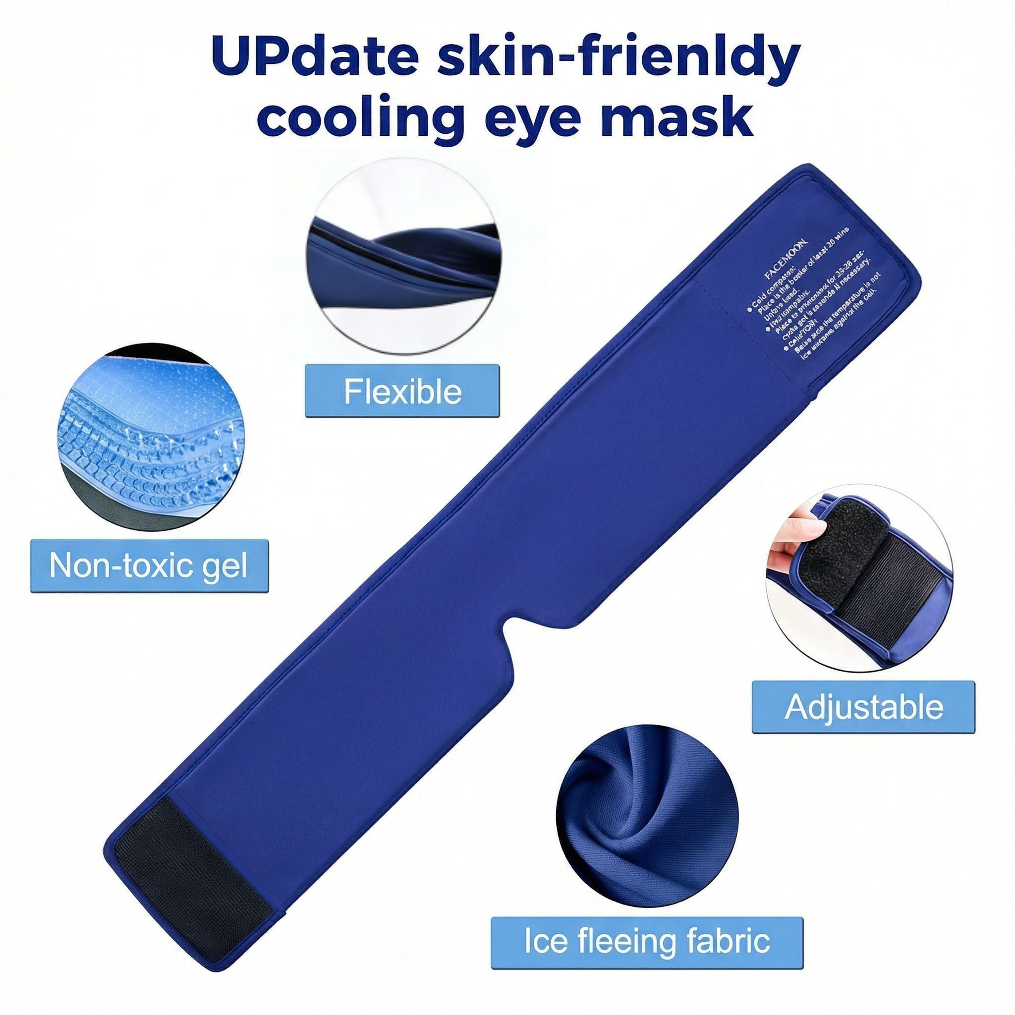 FACEMOON Weighted Cooling Eye Mask for Puffy Eyes Comfort Dark Circles Relief Sleep Essential Design