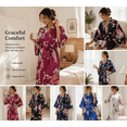 thumbnail image 6 of YWDJ Plus Size Womens Robes Print Blossom Kimono Dressing Gown Bath Robe Lingerie Nightdress Black, 6 of 6
