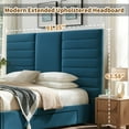 thumbnail image 5 of King Upholstered Platform Bed with Two Large Storage Drwers, Strong Wooden Slats, Metal Support, Heavy Duty Mattress Foundation, No Box Spring Needed, Noise-Free, Easy Assembly,Dark Blue, 5 of 12