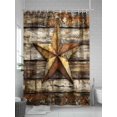 thumbnail image 5 of Retro Star Shower Curtain, Shabby Texas Stars Mottled Old Wood Grain Country Waterproof Shower Curtain Set with 12 Hooks Lightweight Washable Fabric Shower Curtains for Bathroom 72x84 Inches, 5 of 6