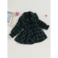 thumbnail image 3 of Wassery Toddler Girls Fall Dress Long Sleeve Lapel Button Plaid Print A-line Dress 6M 12M 18M 24M 2T 3T 4T Infant Baby Girls Clothes, 3 of 8