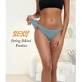 thumbnail image 5 of ANLIQI Modal String Bikini Underwear for Women, Sexy Low Waisted Bikini Panties Stretch Briefs 3/6 Pack(3C,XL), 5 of 6