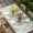 Green Grey, variant on Pink Table Cloths for 8 Foot Rectangle Tables, Summer Botanical Leaves Watercolor Patio Waterproof Elastic Fitted Tablecloths, Washable Rectangular Table Cover for Camping