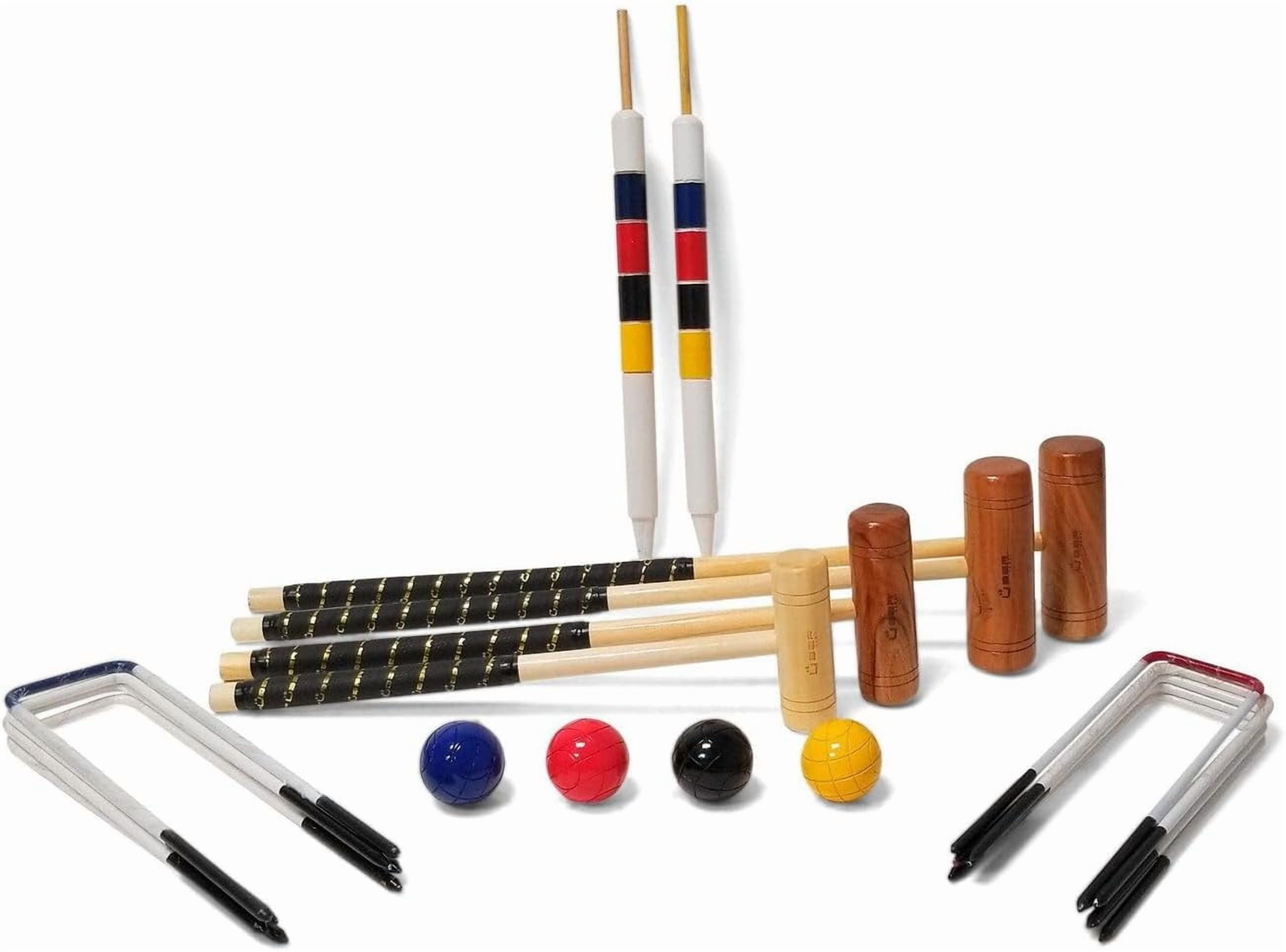 Franklin Sports Croquet Set - Includes 6 Croquet Wood Mallets, 6
