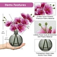 thumbnail image 2 of 2 Pcs Pink Orchids Artificial Flowers Arrangement with Black Glass Vase Faux Phalaenopsis Flowers Table Centerpiece, 2 of 6