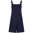 thumbnail image 4 of Women's Summer Solid Color Button Down Jumpsuit - Casual Sleeveless Overalls with Adjustable Straps & Side Pockets, 4 of 4