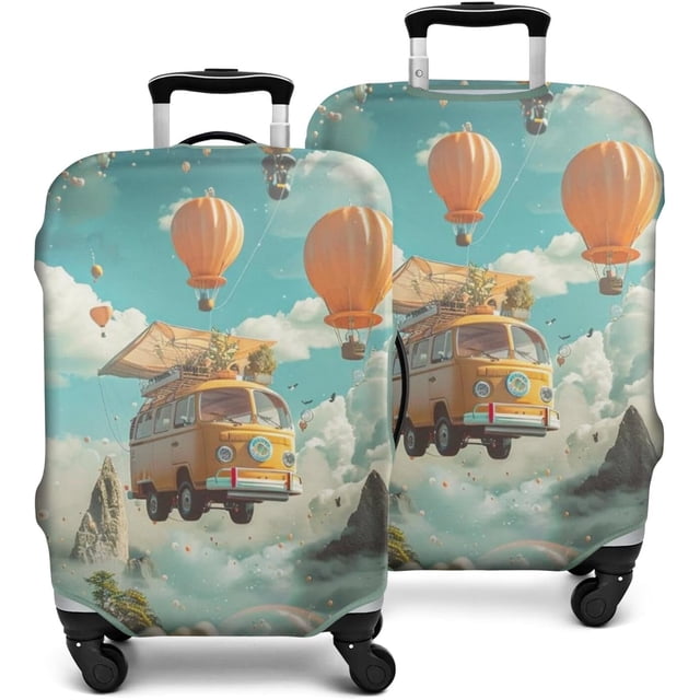 Travel Luggage Cover Suitcase Protector Fits 18-32 Inch Luggage Wheel Covers Patterned Travel Related Items Flower Luggage Protector Elastic Luggage Anti-scratch Suitcase Cover L
