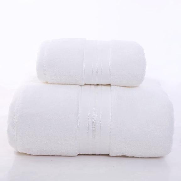 ROSOZ 100% Cotton Bath Towel Set, 500 GSM Soft & Absorbent Hotel Collection, 1 Bath Towel (55x27.6) & 1 Hand Towel (31.4x15.7), Solid Color Family Pack for Bathroom, Spa, Shower .