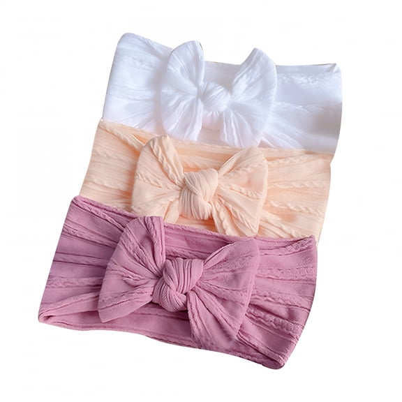 VANIDO 3PCS Baby Nylon Headbands Hairbands Hair Bow Elastics for Baby Girls Newborn Infant Toddlers Kids