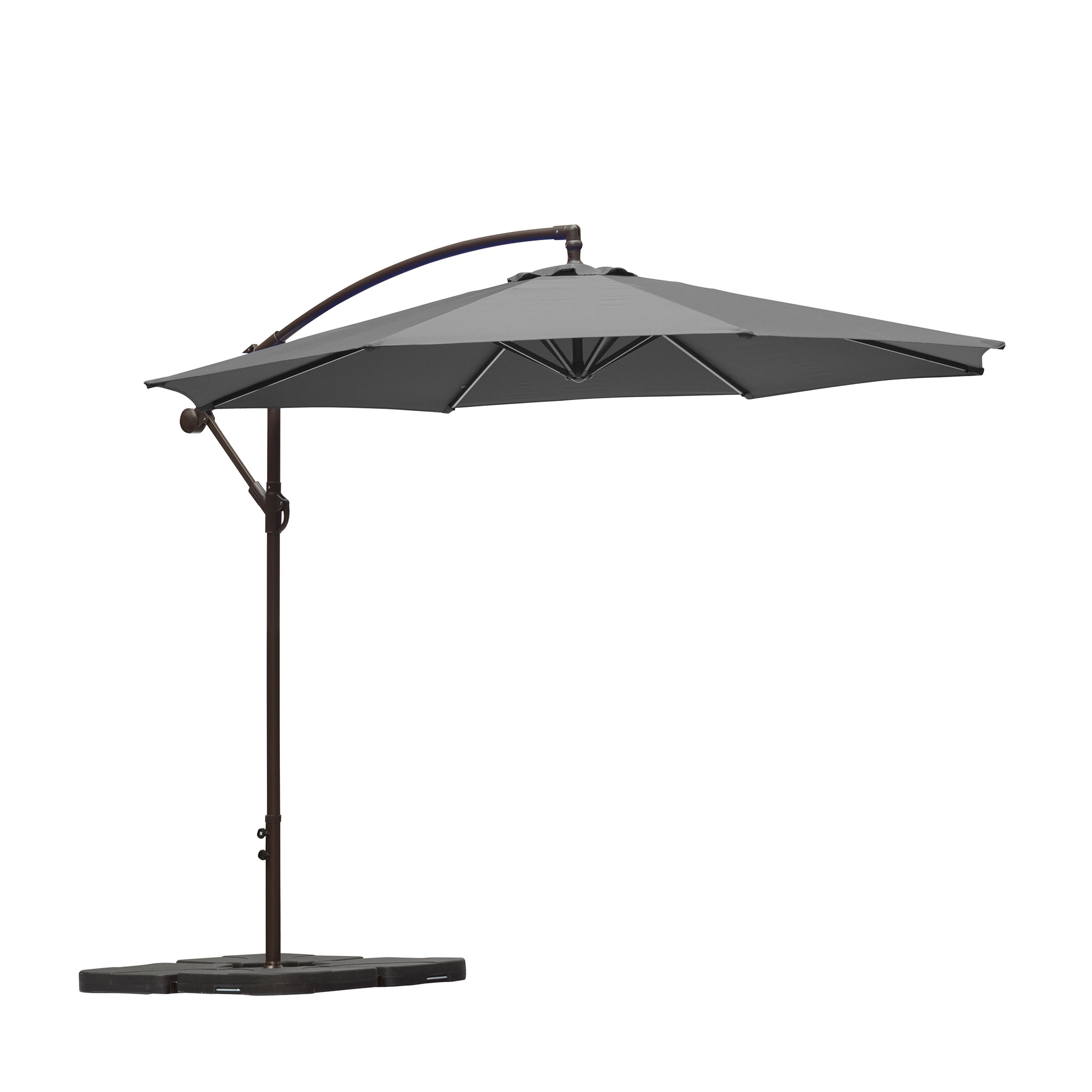GARDEN 10" Ft Offset Cantilever Umbrellas w/ Base Weights Included for Outdoor Patio Shade, Gray