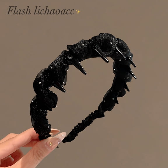 Sense of high-end fashion and stylish beaded crystal twist braid headband with teeth for high cranial top, lightweight luxurious hair clip and hair tie