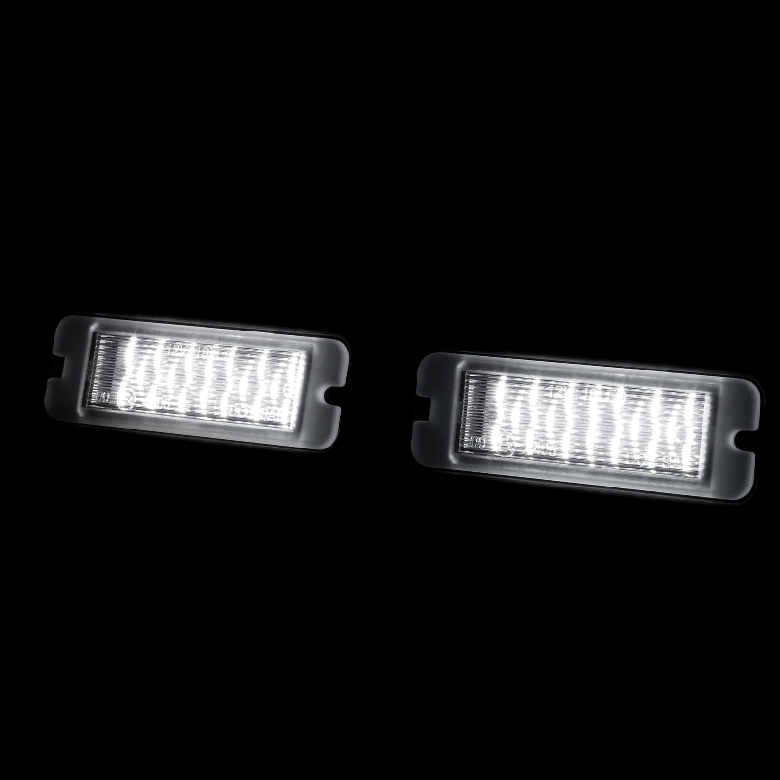 AJP Distributors White SMD LED Rear Bumper License Plate Lights Assembly Lamps Pair Compatible/Replacement For Ford Mustang S550 2015 2016 2017 2018 2019 2020 2021 2022 2023 15 16 17 18 19 20 21 22 23