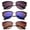3 Pack Black, Blue & Red, variant on 3 Pack Two Tone Metal Frame High Fashion Optical Quality Cat Eye Style Sunglasses for Women, Black Smoke, Blue Flash Mirror & Red Brown