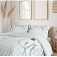 thumbnail image 6 of Ambesonne Black White Duvet Cover Sets, Woods Bullfinches, 2-King, Pale Grey White, 6 of 7