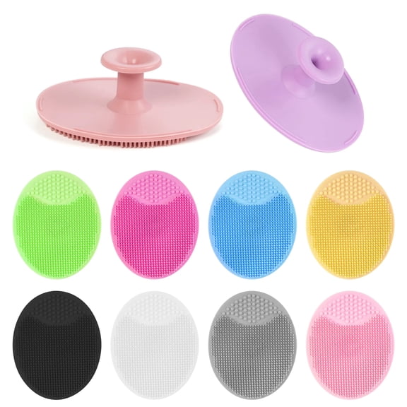 POITVD Face Scrubber, 10 PCS Baby Bath Brush, Soft Silicone Facial Cleansing Brush Face Exfoliator, Silicone Scrubbers Exfoliator Brush