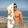 thumbnail image 3 of Luxurious Gold & White Patterned Beach Towel - Perfect for Pool Travel and Bathing - Soft Stylish and Festive Design, 3 of 6