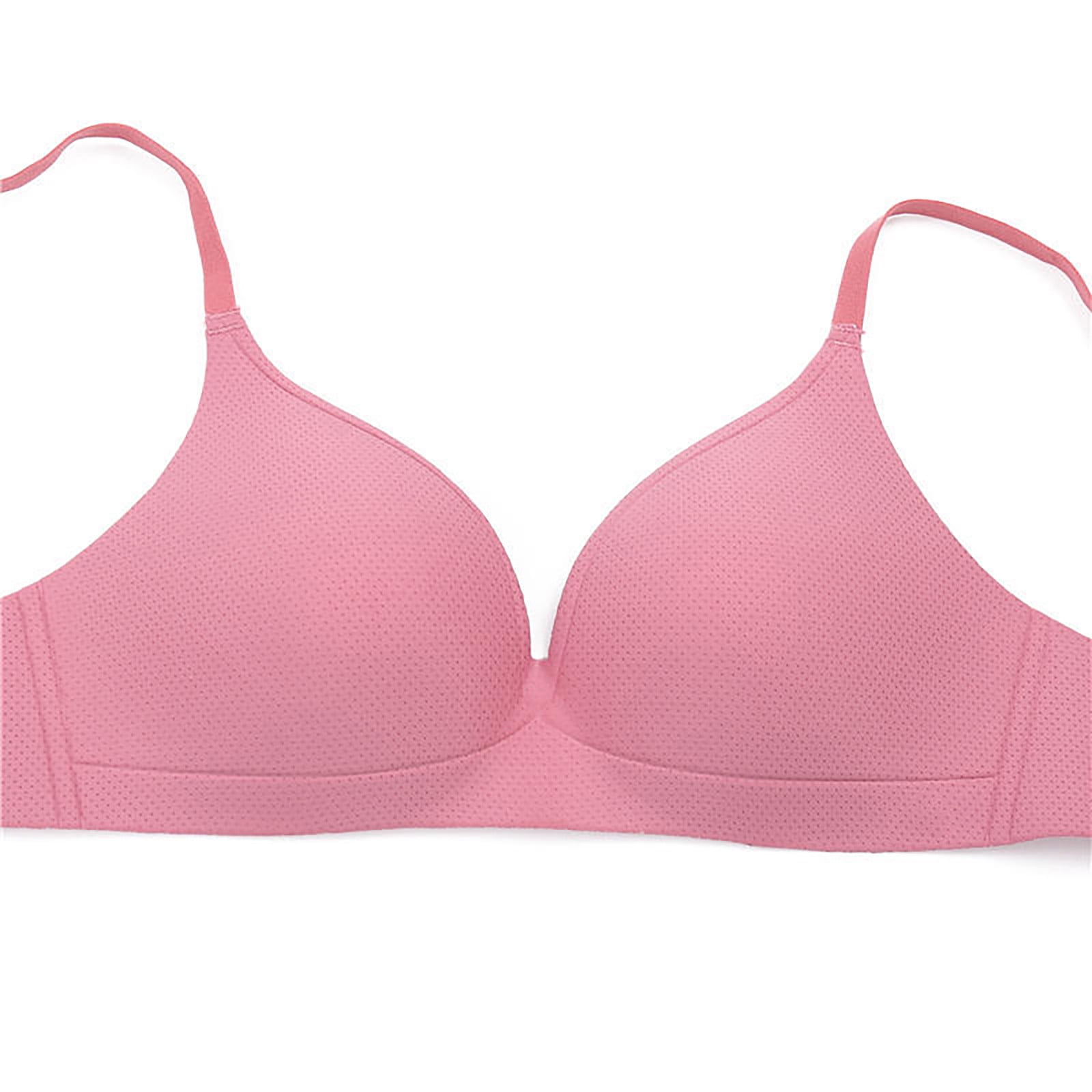 Zkozptok Women's Sports Bra Wireless Yoga Wire Free Underwear Push Up Bra  Everyday Bras,Pink,L 