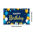 thumbnail image 2 of Blue Yellow Happy Birthday Banner with Balloons Party Supplies Decorations Backdrop Background for Birthday Party Celebration Photography Props Event Decor, 2 of 7