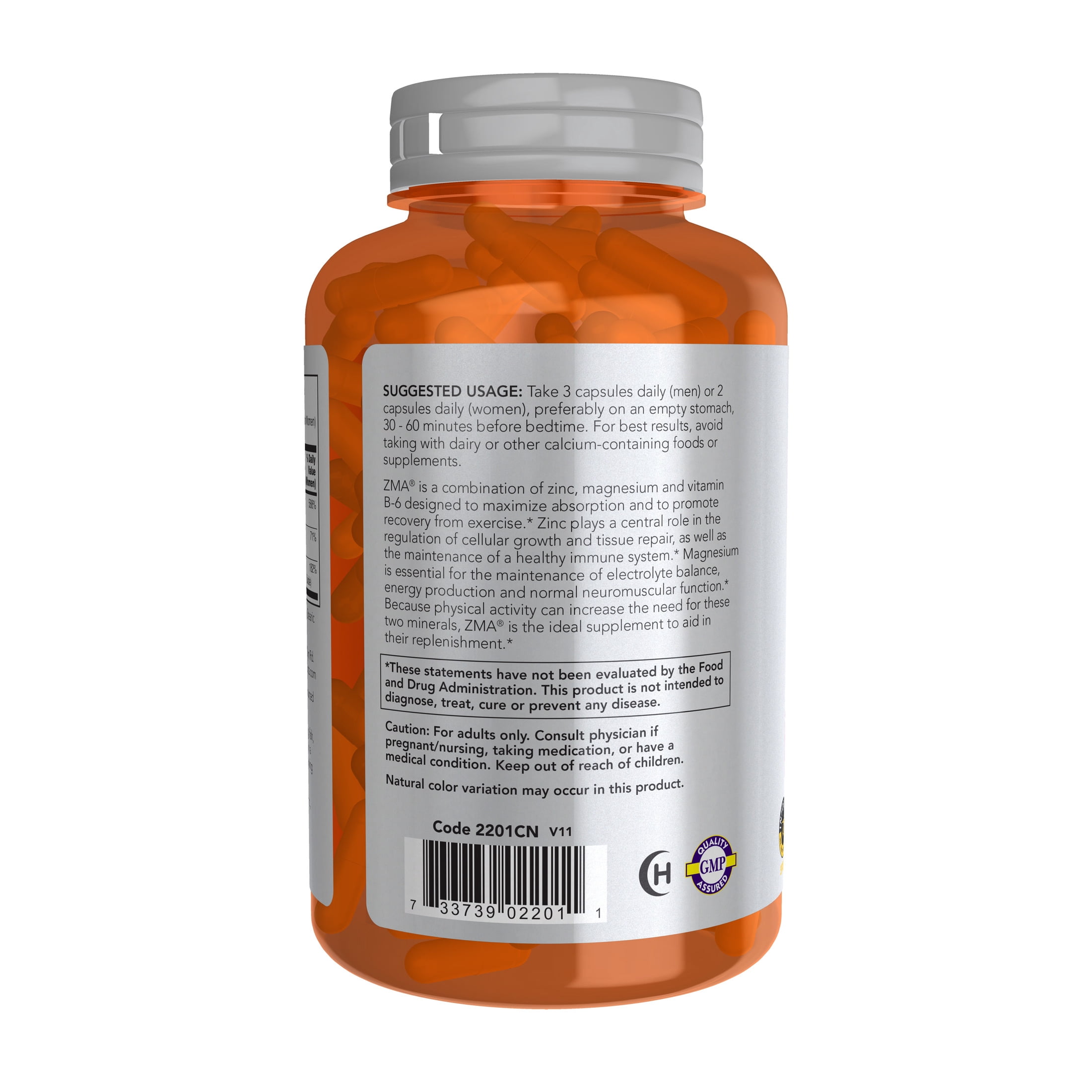 NOW Sports Nutrition, ZMA (Zinc, Magnesium and Vitamin B-6), Enhanced Absorption, Sports Recovery*, 180 Veg Capsules