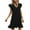 Black, variant on WIZUTIZ Sundresses for Women 2025 Flowy Swing High Waist Mini Dress Solid Beach Dress V-Neck Sleeveless Sun Dress for Lady Ruffle Hem Linen Birthday Dress Black L