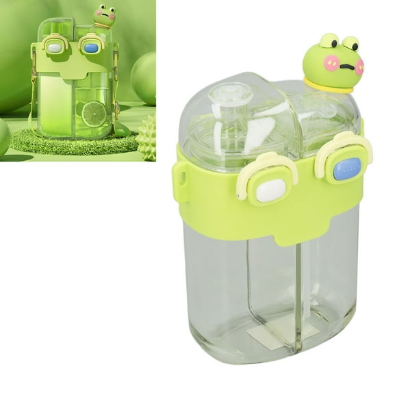 Cute Water Bottle, 780ML Straw Water Bottle With Straw Adjustable Strap Sticker