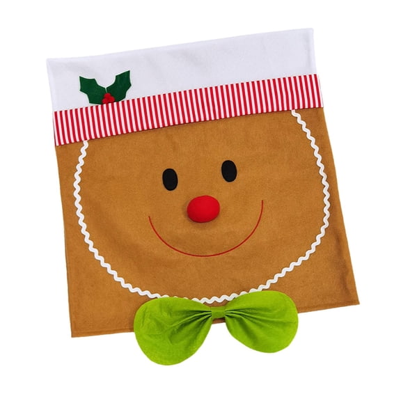 Gingerbread Man Chair Slipcover Computer Backrest Cover Cloth Material Christmas Office Home Decor