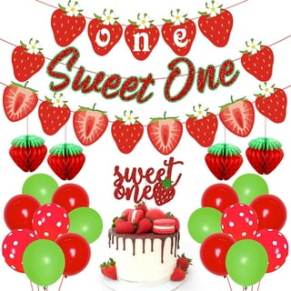  Strawberry First Birthday Decorations Berry Sweet Girl One  Backdrop Banner with 2 Pcs Strawberry Tablecloth Fruit Photo Background  Props Table Cover 1st Birthday Baby Shower Party Decor Supplies :  Electronics