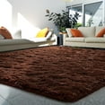 thumbnail image 2 of Brown Rugs for Living Room, 5x8 Feet Fluffy Shag Area Rug for Bedroom, Super Soft Coffee Rugs for Room Decor, Cute Carpets for Kids Nursery Girls Home Dorm Decor, 2 of 8