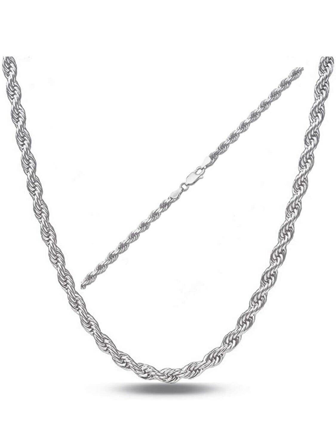 925 Sterling Silver Rope Chain Necklace Italy 1.2mm 1.5mm 1.8mm