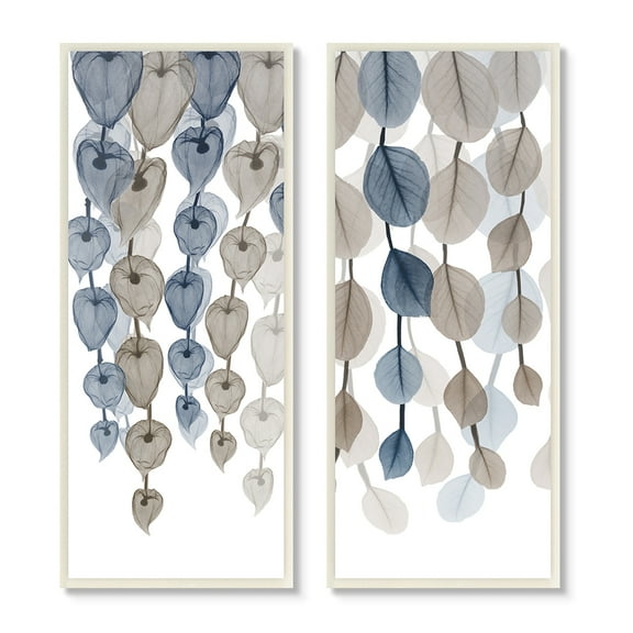 Stupell Industries Neutral Opaque Blue Brown Cascading Leaves Wall Plaque by Albert Koetsier