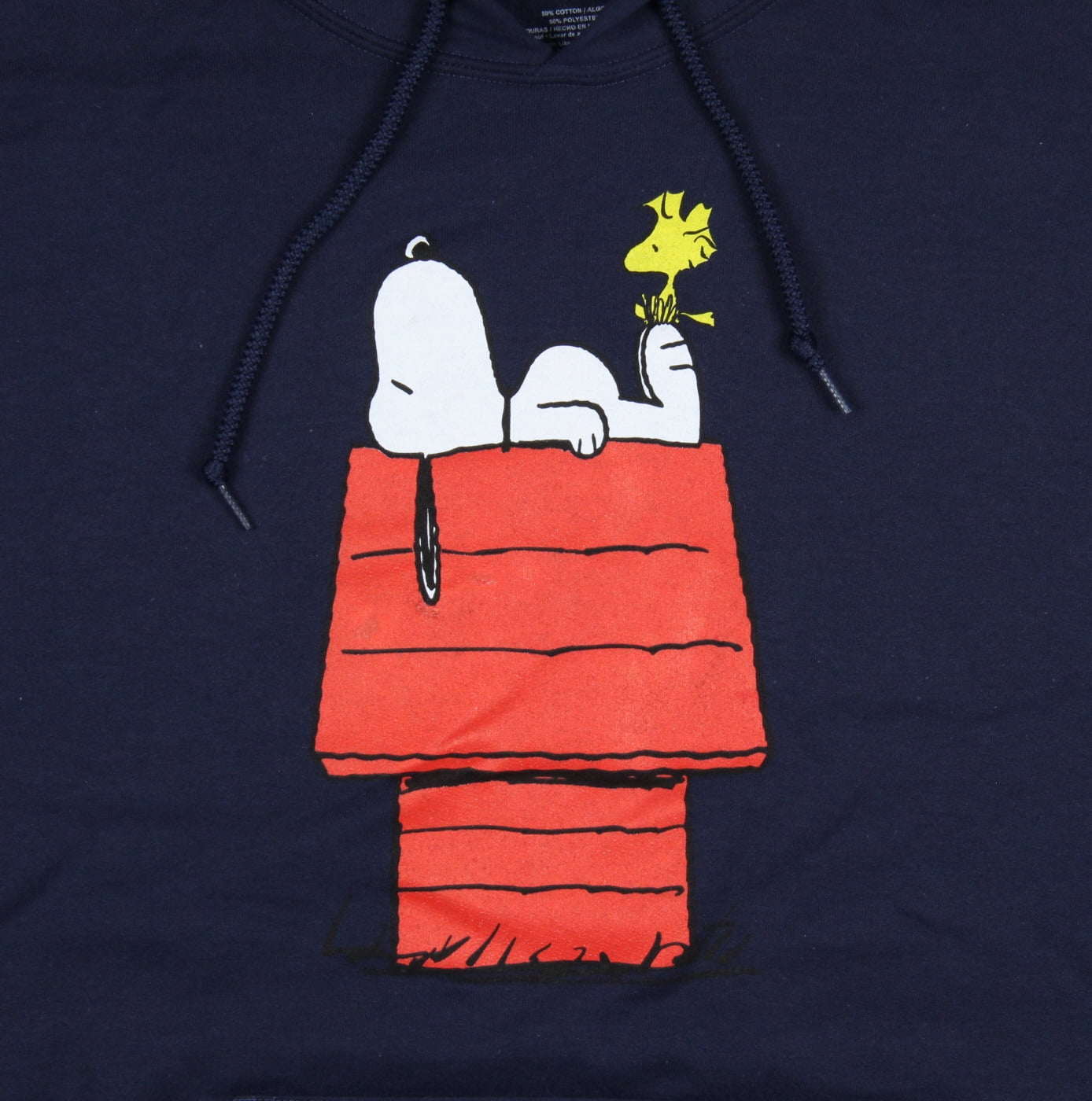 Peanuts Juniors' Snoopy And Woodstock Red Doghouse Hooded Sweatshirt Pullover Hoodie