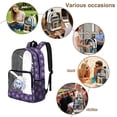 thumbnail image 4 of FKELYI Clear Backpacks for Elementary Student 17 Inch Schoolbag Transprent School Bookbag Boys Girls Casual Daypack Purple Jumping Spider Print Lightweight Travel Bags, 4 of 7
