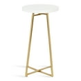 thumbnail image 3 of Kate and Laurel Zia Modern Side Table, 15 x 15 x 26, White and Gold, Decorative Round Metal End Table for Display and Storage, 3 of 8