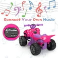 thumbnail image 4 of TOBBI 6V Quad ATV 4-Wheeler Ride on Car W/ Spray Device Bluetooth Lights, Age 1-3 Child, Rose Red, 4 of 14