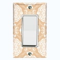 thumbnail image 1 of Metal Light Switch Plate Cover Mandala Beige White Floral Pattern Damask MDL075, 1 of 13