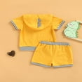 thumbnail image 2 of PENGXIANG Ensemble d'Été Garçon Imprimé Dinosaure Sans Manches Col Hauts Shorts, 2 of 6