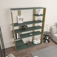 thumbnail image 3 of Jeni 63'' Accent Bookcase Bookshelf Display Unit for Livingroom, Bedroom, Hallway or Office Silva Gold, 3 of 6