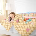 thumbnail image 4 of Manfei Cartoon Pattern 7-Piece Twin Bedding,Cute Ice Cream Bedding Comforter Set,Yellow,Pink Reversible, 4 of 7