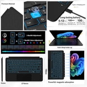 Magnetic Bluetooth Keyboard for Surface Pro 12 (2025) | Multi-Touch Trackpad